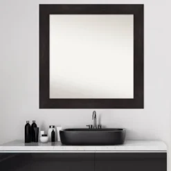 Amanti Art 32" x 32" Furniture Espresso Brown Bathroom Wall Mirror -Amanti Art Shop GUEST ffccfe5f 6229 4818 ada0 dbd1575cdd80