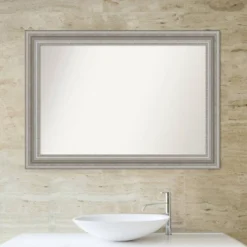 Amanti Art Parlor Silver Ornate Bathroom Wall Mirror (42" x 30") -Amanti Art Shop GUEST fff835a0 bd66 4bc8 8d3c 4d5e748eca2b